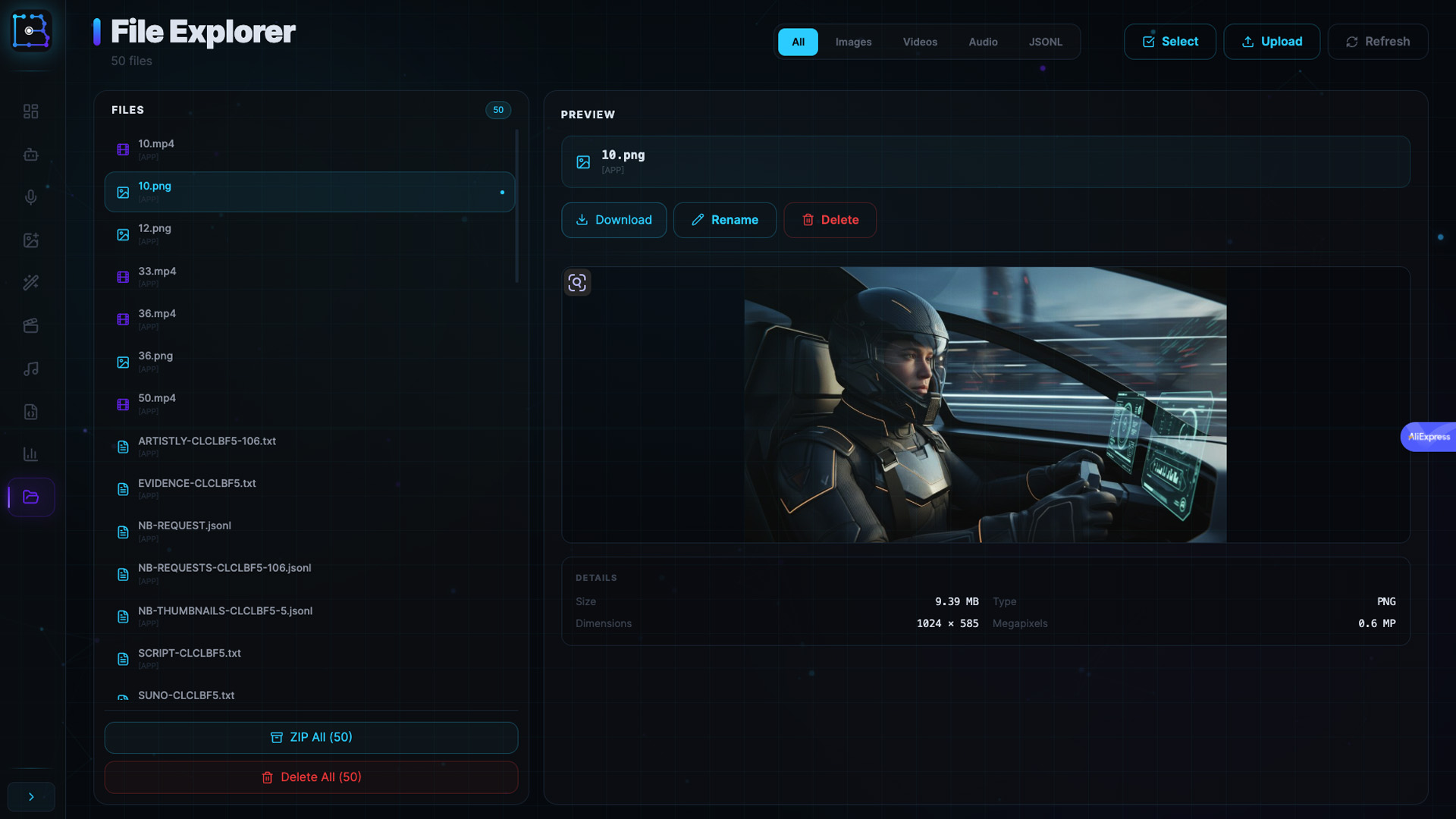 Centabatch File Explorer — images